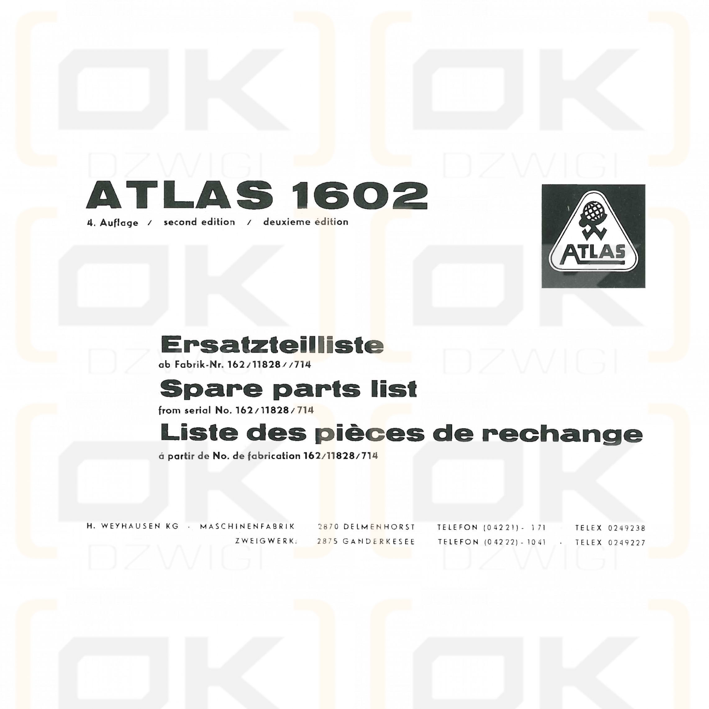 Atlas 1602 Parts Catalog